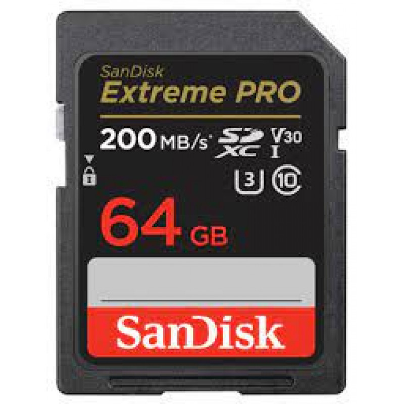 Карта память SD SANDISK EXTREME PRO 64GB SDXC 200MB/S