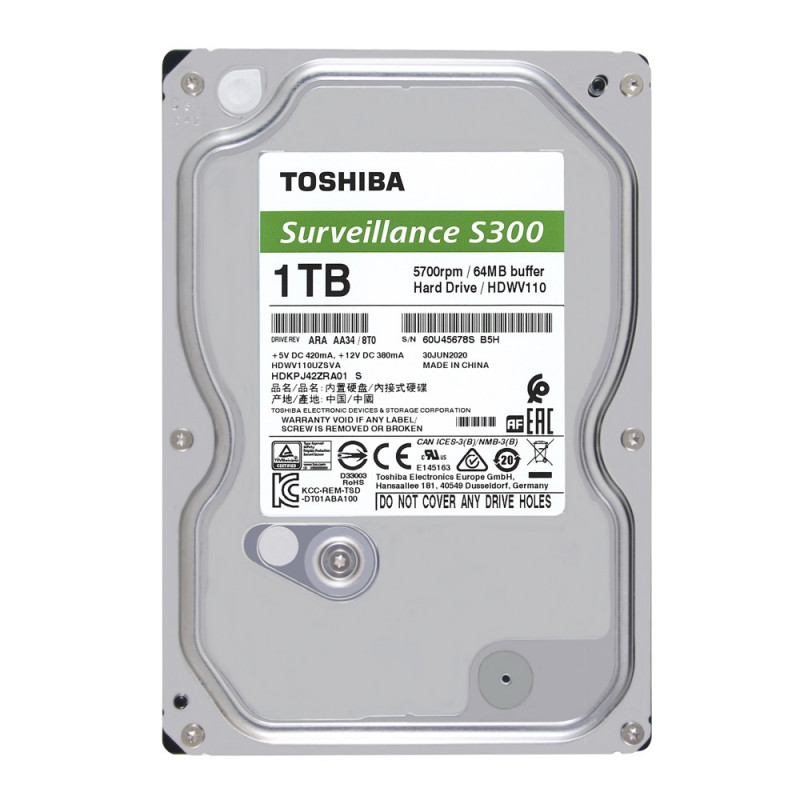 HDD TOSHIBA 1TB SATA 5400/6GB/256MB S300 HDWV110