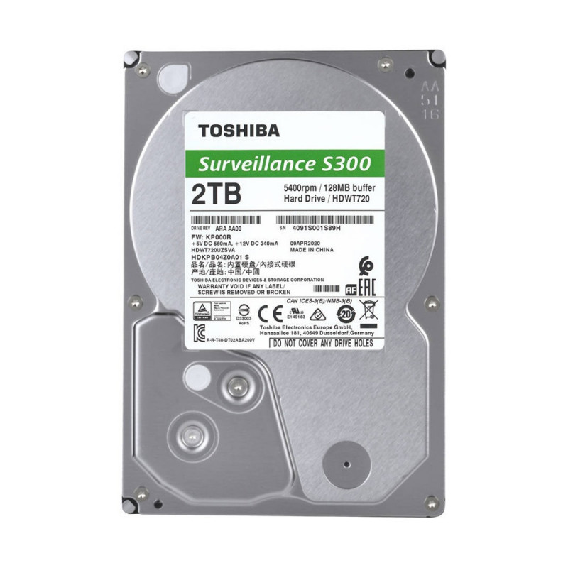 Внутренние жесткие диски TOSHIBA 2TB SATA 5400/6GB/256MB S300 HDWT720