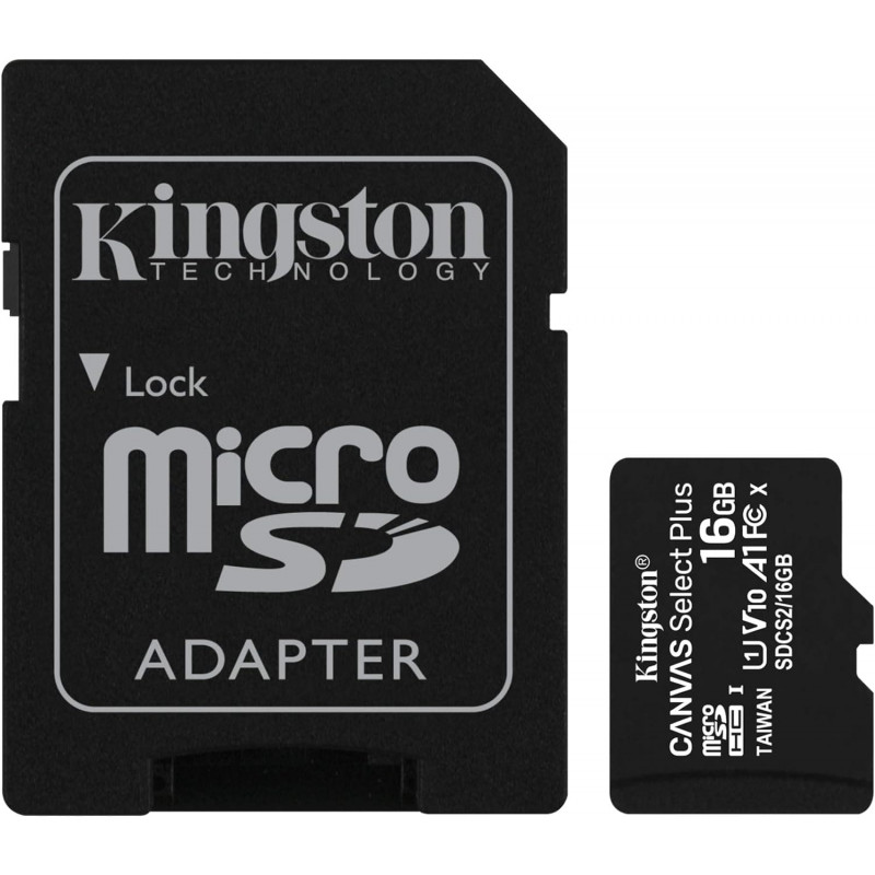 Ýat karty MICRO SD KINGSTON 16GB CANVAS SELECT PLUS CLASS-10 (CHN)