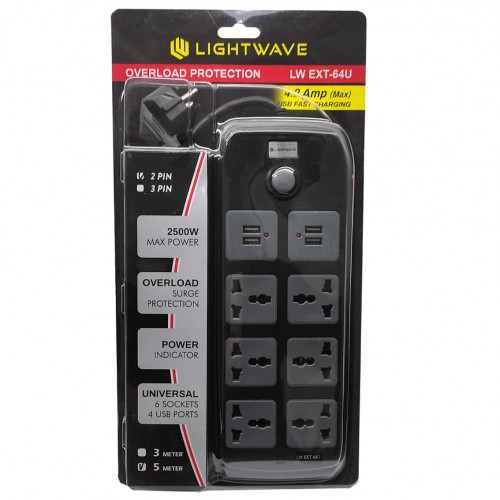 Ulgam filtri LIGHTWAVE EXT-64U 6-OUT 4-USB 5M