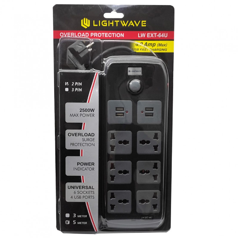 Ulgam filtri LIGHTWAVE EXT-64U 6-OUT 4-USB 5M