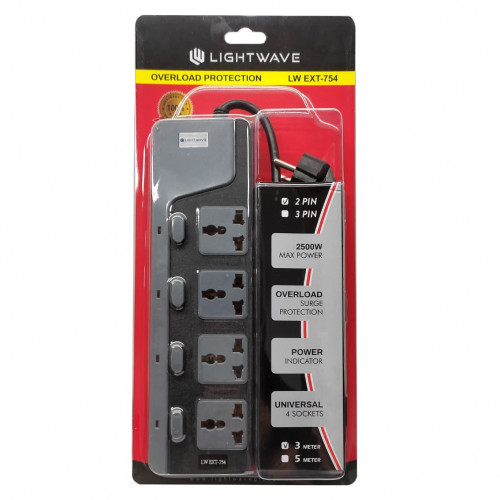 SURGE PROTECTOR LIGHTWAVE EXT-754 4-OUT 3M